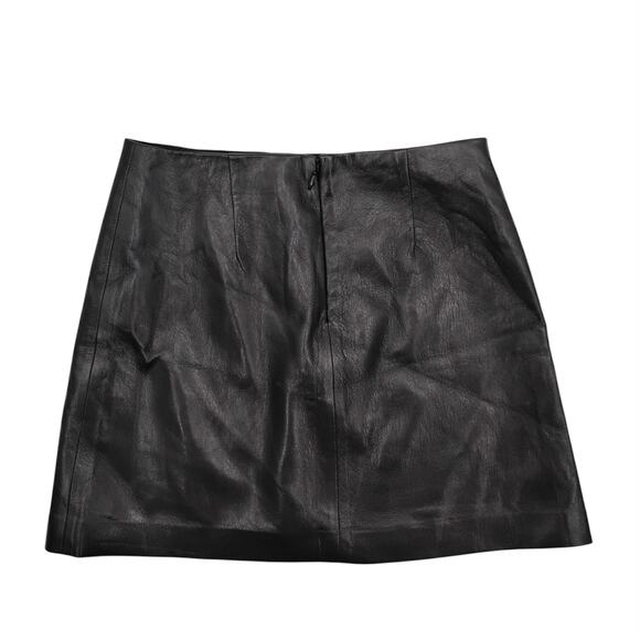 Aritzia Sunday Best Tatiana Skirt Vegan Leather Mini Slit Black 98686 Size 0 - Picture 3 of 4